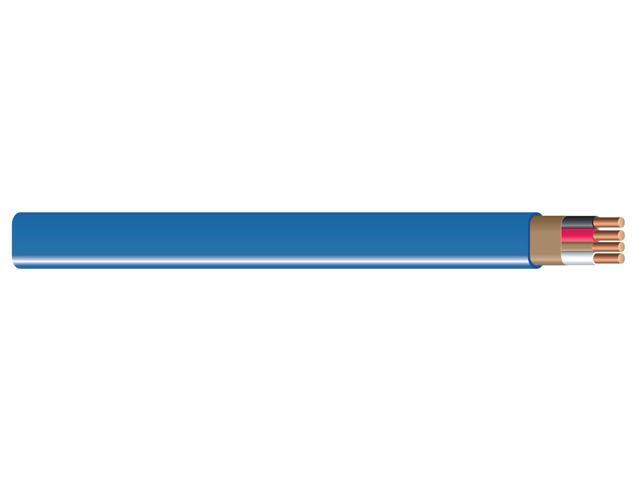 Southwire 63946926 Romex SIMpull NM-B Cable, Blue Jacket, Copper, Solid Core, 14-3 AWG with Ground, 600V, 15 Feet