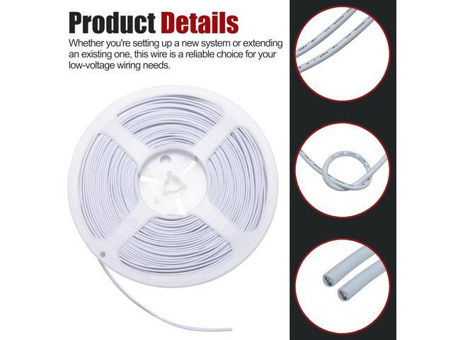 100 Feet Universal Garage Door Wire 2 Conductor Bell Wire Fits for Control Station/Sensors,24/2 AWG