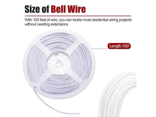 100 Feet Universal Garage Door Wire 2 Conductor Bell Wire Fits for Control Station/Sensors,24/2 AWG