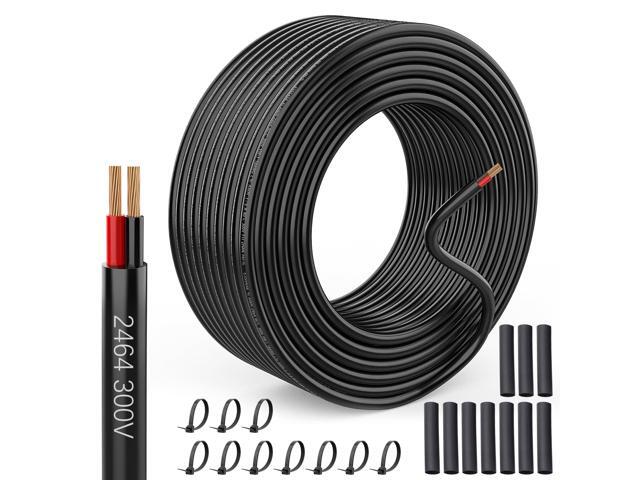 16 Gauge 2 Conductor Electrical Wire 80FT, 16 AWG Wire Stranded PVC Cord, 12V Low Voltage/Pure Copper/Flexible Cable for Automotive, Marine, LED...