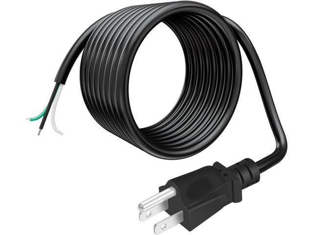 LCMLA 9.8ft 12 Gauge 3 Prong Heavy Duty Replacement Power Supply Cord Cable 110V 115V 120V Pigtail, for Power Tools, Appliances, 12 AWG 3 Conductor...
