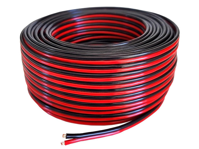 Pure Copper 14 AWG (American Wire Gauge) Stranded OFC Flexible Red Black 2 Conductor Bonded Zip Cord Automotive Power Speaker Cable for Car Audio...
