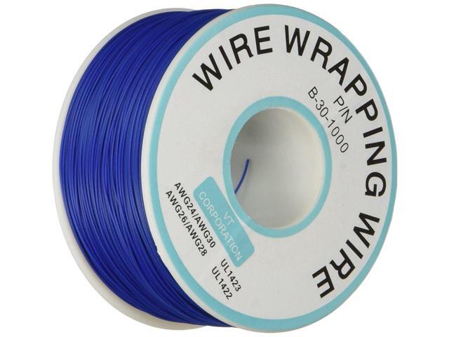 WAFJAMF Electric Wires and Cables Breadboard P/N B-30-1000 Tin Plated Copper Wire Wrapping 30AWG Cable 305M Blue