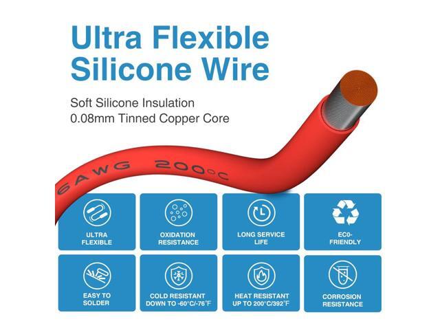 BNTECHGO 6 Gauge Silicone Wire 5 ft Red and 5 ft Black Flexible 6 AWG 3200 Strands of 0.08mm tinned Copper Wire