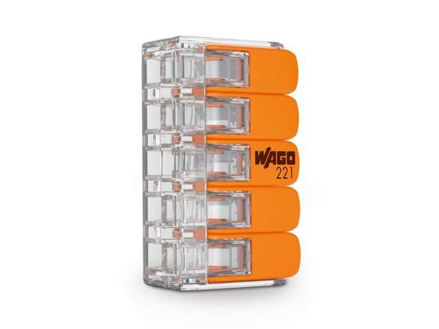 Wago 221-615 Lever-Nuts 10AWG 5 Conductor Compact Wire Connectors 15 PK