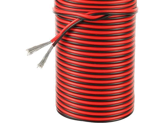 20 Gauge 2Pin Extension Wire, EvZ 20AWG 2 Conductor Parallel Electric Cable Cord for Led Strips Single Color 3528 5050, Red Black, 66ft/20M