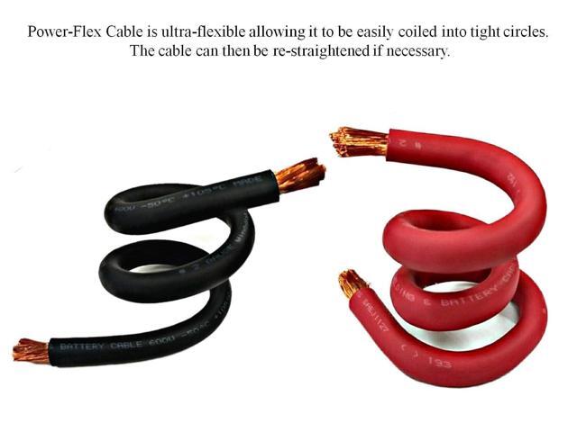 WNI 2/0 Gauge 10 Feet Black 10 Feet Red (20 Feet Total) 2/0 AWG Ultra Flexible Welding Battery Copper Cable Wire - Made in The USA - Car, Inverter,...