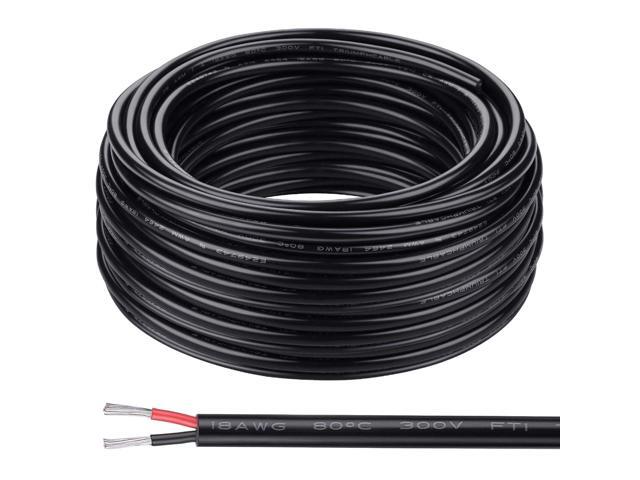 18 Gauge Wire 2 Conductor Electrical Wire 18AWG Electrical Wire Stranded PVC Cord Oxygen-Free Copper Cable 200FT/60M for Low Voltage Landscape...