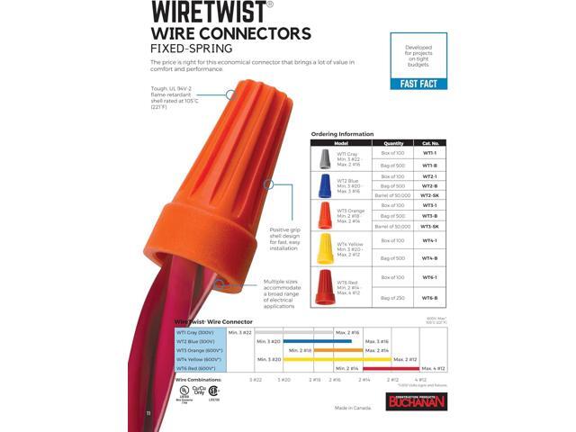 IDEAL Electrical 30-0203J WireTwist 450-Pack Orange and Blue Wire Connectors