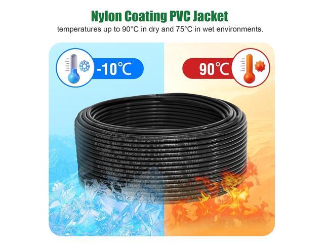 10 Gauge THHN Wire 30 FT Rated 600V OFC Cable, 10 AWG Solid Copper Wire with Nylon Jacket for Building Residential, CNC, Ground, Industrial (10...