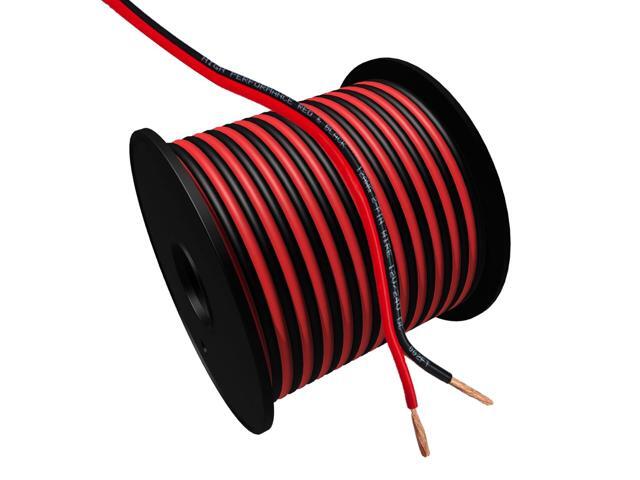 Cableague 12AWG 2Conductor Red Black Cable 100FT Electrical Wire Cable LED Strips Extension Wire 12V/24V DC Cable Flexible Wire Extension Cord...