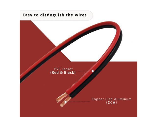 Cableague 14AWG 2Conductor Red Black Cable 100FT Electrical Wire Cable LED Strips Extension Wire 12V/24V DC Cable Flexible Wire Extension Cord...