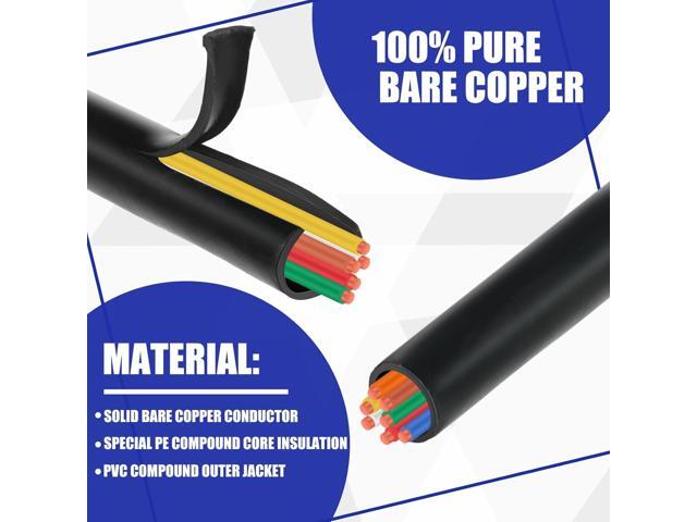 Hoolerry Solid Sprinkler System Wire 18 Gauge Irrigation Wire with UV Resistant PVC Jacket Sprinkler Cable for Underground Irrigation Field Central...
