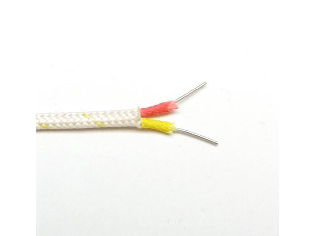 K-Type Thermocouple Wire AWG 24 Solid w. High Temperature Fiberglass Insulation up to 700 Degree C or 1300 F - 10 Yard roll