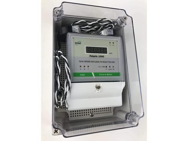 DAE P103-100 KIT UL, kWh Smart Submeter Polaris 1000, 1 or 2 Phase, 3 Wire (2 hot Wire, 1 Neutral), 100A, 120/240v, 2 Split Core CTs