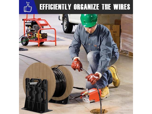 Multi Purpose Wire Dispenser, Cable/Wire Spool Rack, Wire Spool Caddy, Holds Spools Up to 34' In Diameter, Load Capacity 330 LBS, 1 Pair (BLACK)