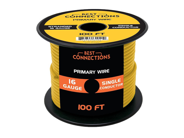 BEST CONNECTIONS Automotive Primary Wire - 100ft (Various Color Options) Ideal for Trailer, Speaker, and Lighting Circuits Durable...