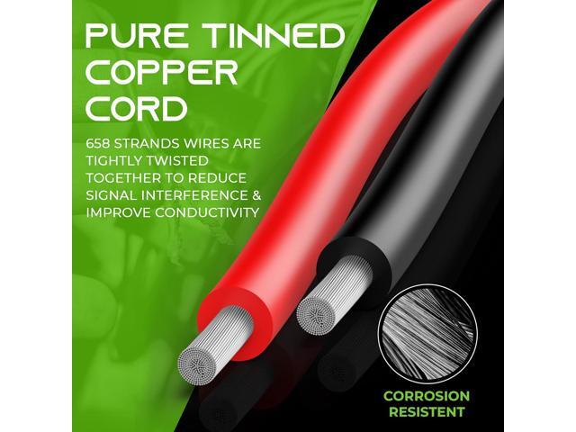 GEARit 12 Gauge Silicone Wire 600V (Black Red - 25 Feet Each) 12AWG Tinned OFC Oxygen Free Copper Stranded Soft Flexible Wires for Primary,...