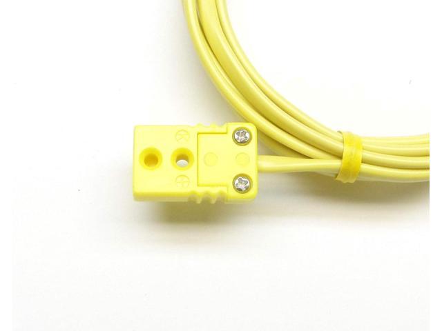 K-Type Thermocouple Extension Cable Wire with Miniature Mini Type K Thermocouple Connectors 6 ft (= 2 Yard) Long