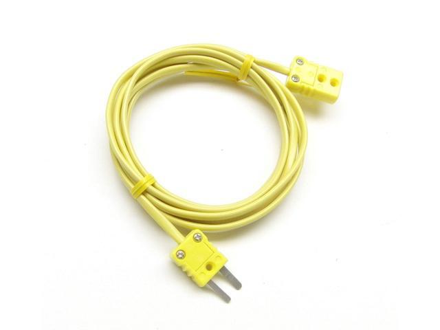 K-Type Thermocouple Extension Cable Wire with Miniature Mini Type K Thermocouple Connectors 6 ft (= 2 Yard) Long