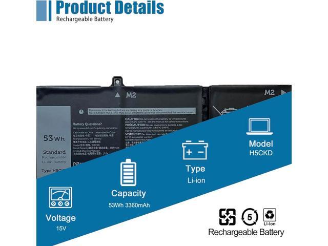 H5CKD Laptop Battery, 15V 53Wh 3360mAh Compatible with Dell Vostro 5300 5401 5501 Latitude 3410 3510 Inspiron 5300 5401 5408 5501 5508 5400 7405...
