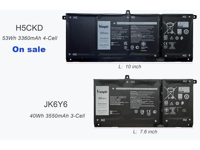 H5CKD Laptop Battery, 15V 53Wh 3360mAh Compatible with Dell Vostro 5300 5401 5501 Latitude 3410 3510 Inspiron 5300 5401 5408 5501 5508 5400 7405...