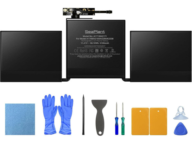 A1708 Battery Replacement for MacBook Pro 13-inch A1708(2016,2017) A2159(2019) A2289(2020) A2338(2020,2022) A1713/A2171 Battery