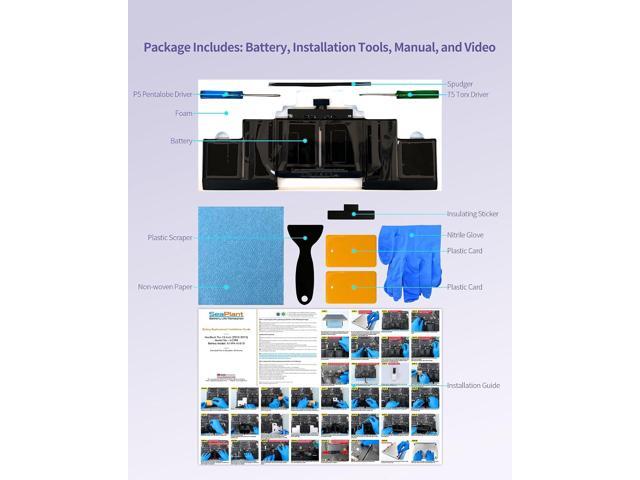 A1398 Battery Replacement for MacBook Pro 15-inch A1398 (Mid 2015,Mid 2014,Late 2013) Retina A1494/A1618 Battery