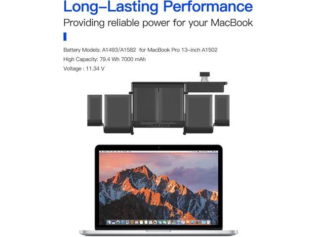 A1502 Battery Replacement for MacBook Pro 13-inch A1502 (Early 2015, Mid 2014, Late 2013) Retina A1493/A1582 Battery