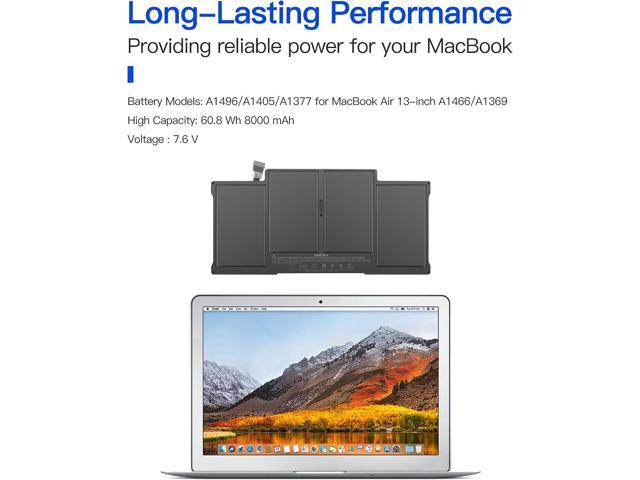 A1466 Battery Replacement for MacBook Air 13-inch A1466(2017,2015,2014,2013,2012) A1369(2010,2011) A1377/A1405/A1496 Battery