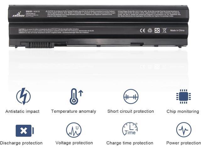 N3X1D Battery 11.1V 65Wh Compatible Dell Latitude E6540 E6440 E5530 E5430 E6520 E6420 Precision M2800 Series 6cell Notebook 8858X T54FJ M5Y0X