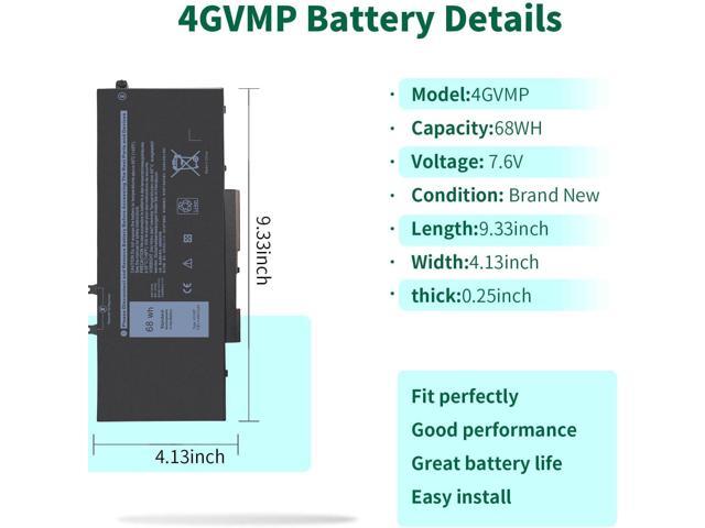 4GVMP Laptop Battery for Dell Latitude 5400 5500 5410 5510 E5400 E5500 Inspiron 7590 7591 7791 2-in-1 Precision 3540 3550 Series P84F P84F001 P42E...