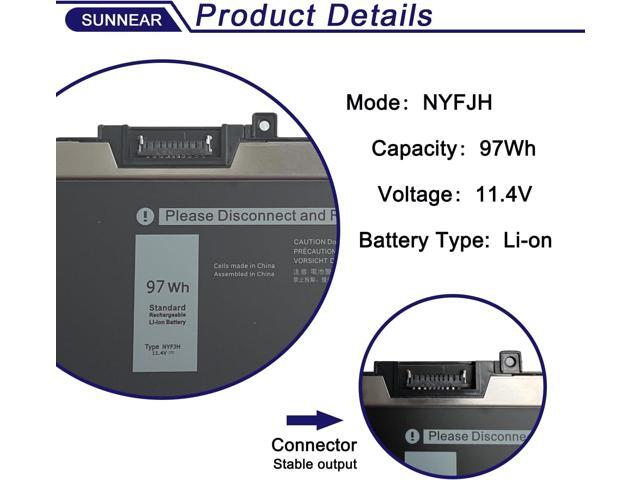 NYFJH Laptop Battery Replacement for Dell Precision 7530 7730 7540 7740 P74F P74F001 P74F002 P34E P34E001 P34E002 Series Laptop 5TF10 0WMRC GW0K9...