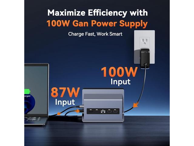 TobenONE Docking Station with Dual Monitor,4K@60Hz 2 HDMI,100W Power Supply, PD 3.0,6 USB,Gigabit Ethernet, Laptop Stand Vertically,for...