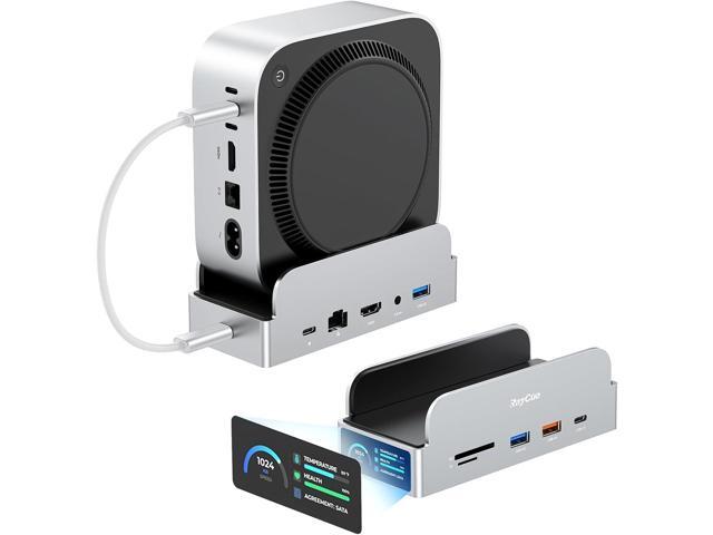 RayCue SmartDock Pro for Mac mini M4 Dock Stand with M.2 NVMe SSD Enclosure, 4K 60Hz HDMI, 10Gbps USB-C/A, Gigabit Ethernet, SD/TF Card Readers ...