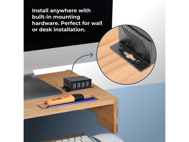 Coolgear 3.2 Gen 1 USB Hub - 4 Port USB Hub with 5Gbps Data Transfers, Mountable Metal Housing, 5V Power Adapter, ESD Surge Protection, Bus or Self...