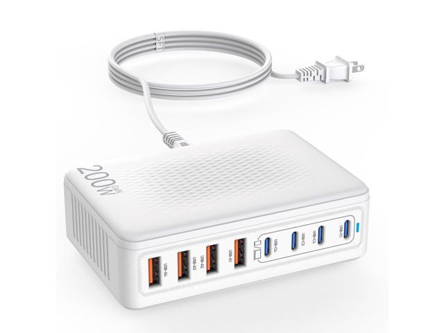 USB C Charger Block,200W GaN 8 Port USB C Charging Station USB Hub Block Cube Type C & USB A Wall Charger Power Adapter for Multiple Devices Apple...