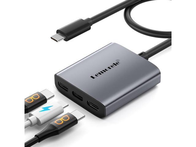 USB C to USB C Hub Dual Monitor, USBC Splitter with 4K@60Hz DP Alt Mode Video Output, 100W PD Charging, Dual Monitors Adapter for Laptop, AR...
