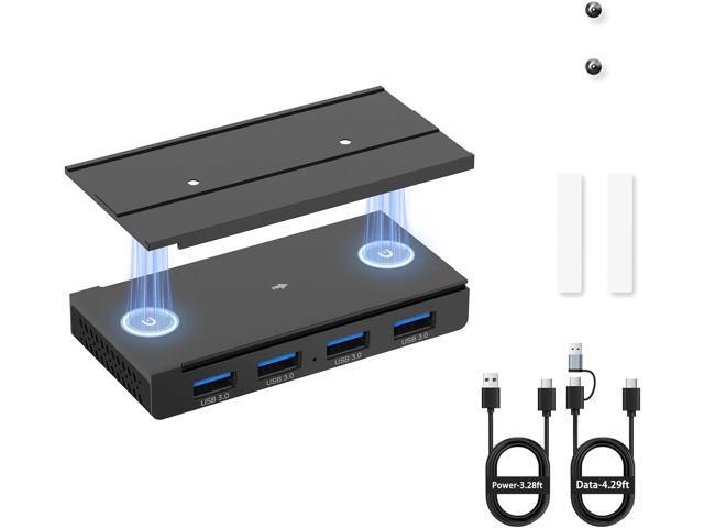 EJAY 4-Port Magnetic USB 3.0 Hub with 5Gbps Speed, Aluminum USB Adapter for MacBook/Laptop/Desktop, Industrial-Strength Magnetic Mount, 3-Way...