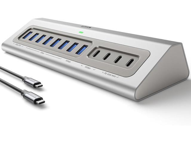Gitfos Powered USB Hub,13 in 1 USB 3.2 Hub, USB C Hub with PD 100W, USB C 45W Charging,10Gbps Data, 7 USB A 3.0 Ports, 65W Power Adapter and 3.3FT...