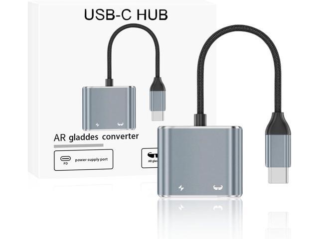 Ubrokeifixit USB-C Hub Host to AR Glasses Converter Charging Adapter,Charging Plug and Play for Mobile Phone,Steam Deck,Switch 1st,ROG Ally,Laptop