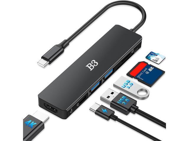 USB C Hub 6-in-1 Multi-Port Adapter with 4K@60Hz HDMI, 100W PD, 2 USB A Data Ports, and SD/TF Card Reader Aluminum Type-C Hub for MacBook Air/Pro...