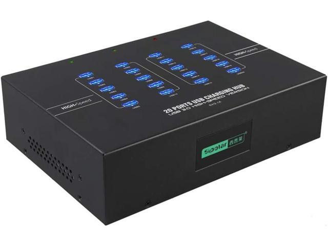 USB Hub, Sipolar 20 Ports Industrial USB 3.0 Hub Multiport Adapter Support BC 1.2 Charging Splitter Data Transfer Speed Up to 5Gbps for iPhone...