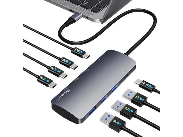 USB C Hub 8 in 1, USB C Video Output Hub with 4K@60Hz, 10Gbps USB C Splitter, 100W PD Charging, Data Transfer, USBC Hub Multiport Adapter for...