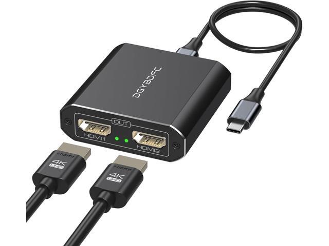 USB C to Dual HDMI Adapter for 2 Monitors Dual 4K@60Hz Extended Display Type C to HDMI Splitter 1 in 2 Out for Laptops MacBook Pro Air etc. Plug...