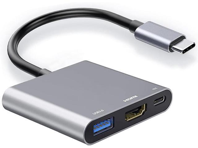 USB C Digital AV Multiport Adapter with HDMI 4K 60Hz Output & USB 3.0 Port & USB-C Fasting Charging Port for Apple MacBook Pro/Air 2016-2025, iPad...