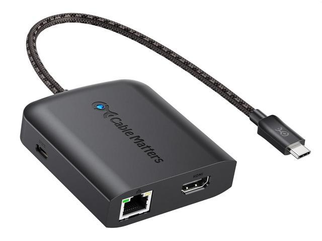 Cable Matters USB C Hub HDMI 2.1, Up to [8K@30Hz/4K@120Hz, 100W Charging, 5Gbps Data Transfer] Gigabit Ethernet, USB C HDMI 2.1 Hub Compatible with...
