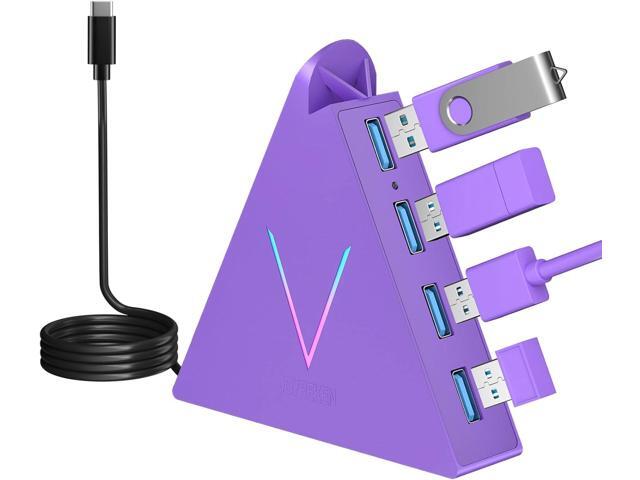 USB C Hub,USB Hub Tower with 2FT Extended Cable,Type C to USB 3.0 4-Port Splitter Adapter for MacBook, iMac, Laptop, Surface, XPS, Flash Drive,...