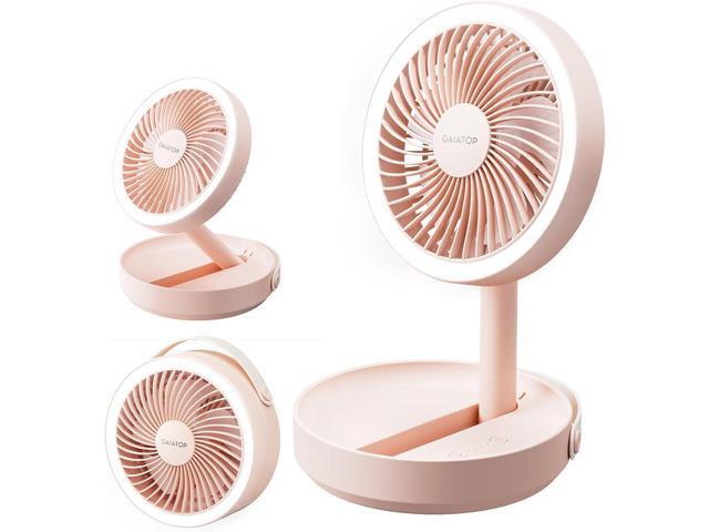 Gaiatop Foldable Small Desk Fan, 6000mAh Battery Powered Portable Fan with LED Night Light, USB Rechargeable, Bedroom Office Dorm Travel Camping...