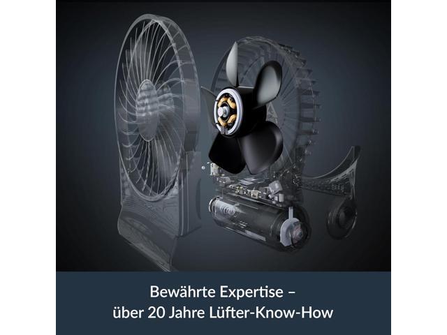 ARCTIC Summair 2Go (Black) - Rechargeable Powerful Handheld Fan with Stand, Infinitely Variable Speed, 4-77h Running Time, USB-C Connection (incl....